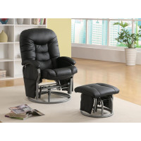 Coaster Furniture 600227 Push-back Glider Recliner with Ottoman Black
